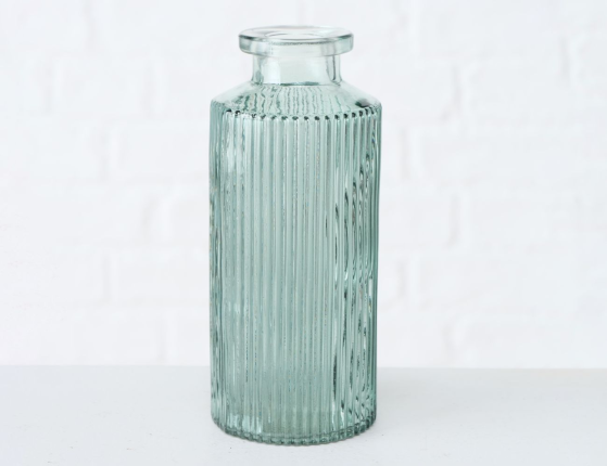 Набор декоративных ваз-бутылей ФОДЕРАТО, стекло, серо-голубой, 14 см, 4 шт.