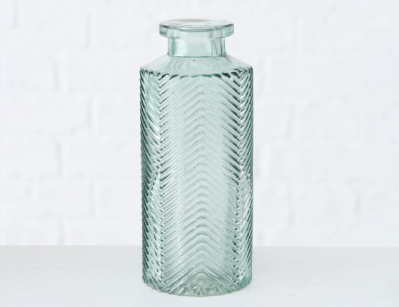 Набор декоративных ваз-бутылей ФОДЕРАТО, стекло, серо-голубой, 14 см, 4 шт.