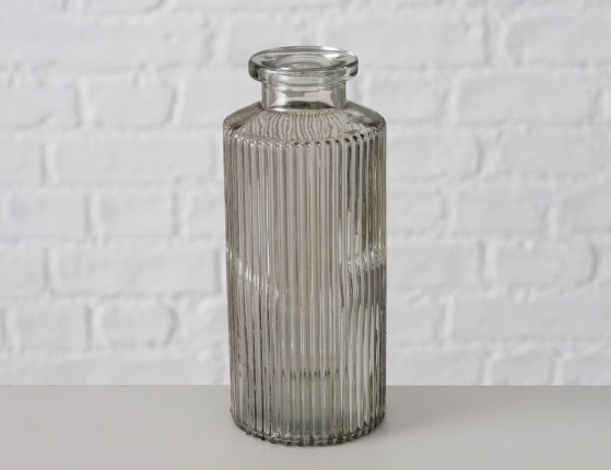 Набор декоративных ваз-бутылей ФОДЕРАТО, стекло, дымчатый, 14 см, 4 шт.