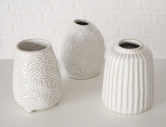 Набор декоративных ваз АРПИНО, керамика, молочный, 11 см, 3 шт.