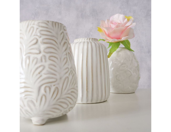 Набор декоративных ваз АРПИНО, керамика, молочный, 11 см, 3 шт.