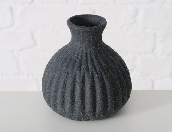 Набор декоративных ваз АЛЬБАРИКО, керамика, антрацит, 12 см, 3 шт.
