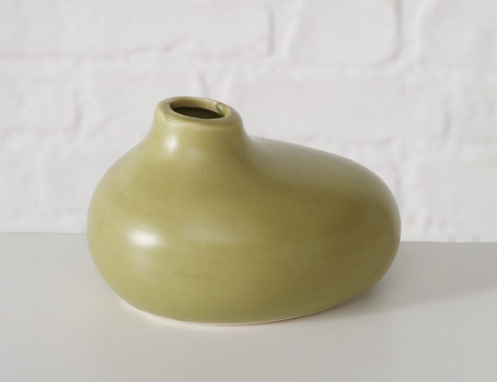 Набор декоративных ваз ВАДИ СТОУН, керамика, оливковый, 11 см, 3 шт.