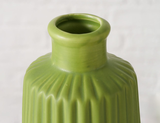 Декоративная ваза НАРДО, керамика, зелёная, 17 см