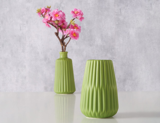 Декоративная ваза НАРДО, керамика, зелёная, 17 см