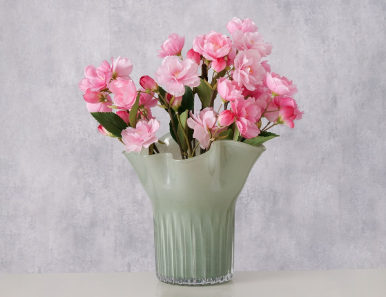 Декоративная ваза ДИМАРО, стекло, зелёная, 20 см