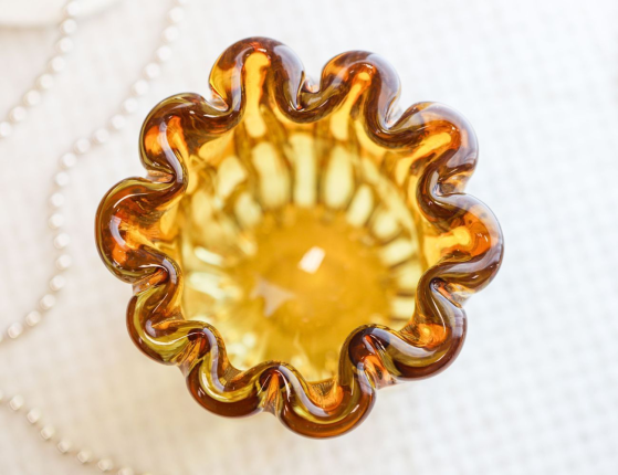 Декоративная ваза АМБЕР ВЕЙВ, стекло, 17 см