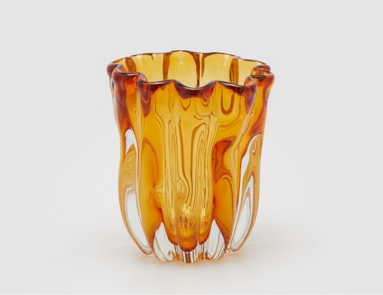 Декоративная ваза АМБЕР ВЕЙВ, стекло, 17 см
