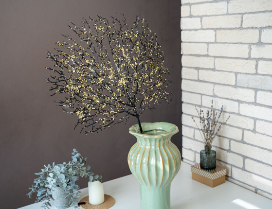 Декоративная ветка ЧЁРНЫЙ КОРАЛЛ, пластик, 66 см