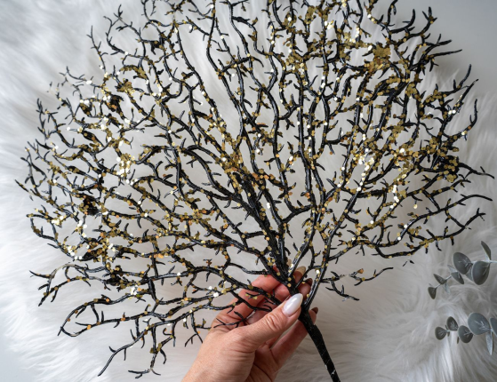 Декоративная ветка ЧЁРНЫЙ КОРАЛЛ, пластик, 66 см