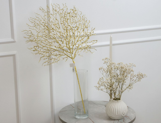 Декоративная ветка ЗОЛОТОЙ КОРАЛЛ, пластик, 66 см
