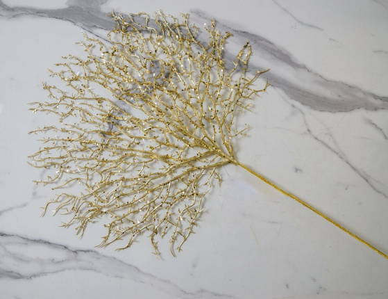 Декоративная ветка ЗОЛОТОЙ КОРАЛЛ, пластик, 66 см