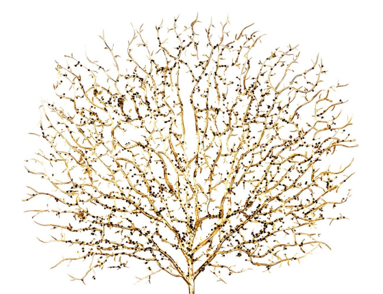 Декоративная ветка ЗОЛОТОЙ КОРАЛЛ, пластик, 66 см