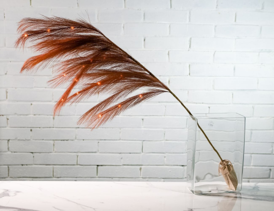 Декоративная ветка ДЭЛЛАРИЯ БЭЛЛА, полиэстер, корица, 15 тёплых белых микро LED-огней, 118 см