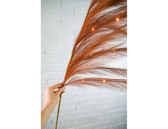 Декоративная ветка ДЭЛЛАРИЯ БЭЛЛА, полиэстер, корица, 15 тёплых белых микро LED-огней, 118 см