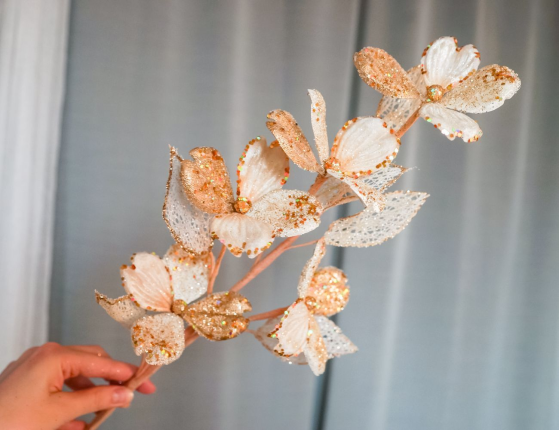 Декоративная ветка НЕЖНАЯ МАГНОЛИЯ, текстиль, 72 см