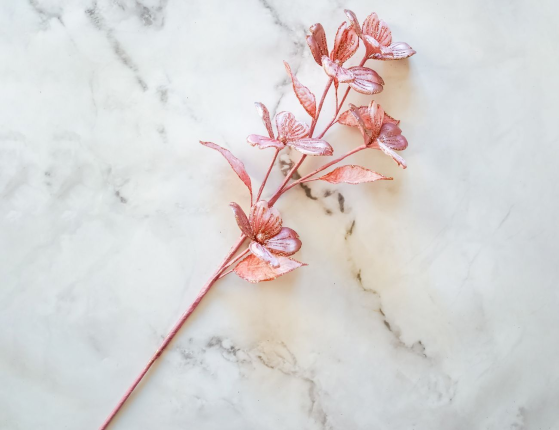 Декоративная ветка ВОЛШЕБНАЯ МАГНОЛИЯ, розовый, текстиль, 64 см