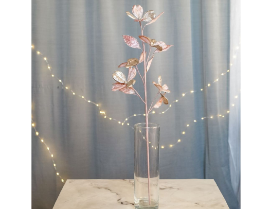 Декоративная ветка ВОЛШЕБНАЯ МАГНОЛИЯ, светло-розовая, текстиль, 64 см
