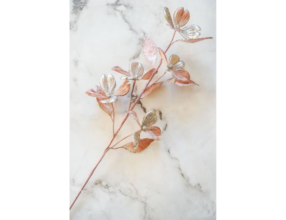 Декоративная ветка ВОЛШЕБНАЯ МАГНОЛИЯ, светло-розовая, текстиль, 64 см