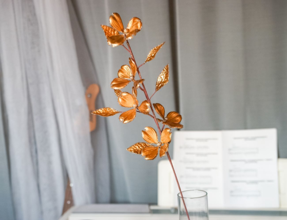 Декоративная ветка ЗОЛОТАЯ МАЛЬВА, 76 см