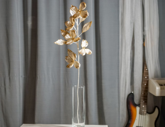 Декоративная ветка ЖЕМЧУЖНАЯ МАЛЬВА, 76 см