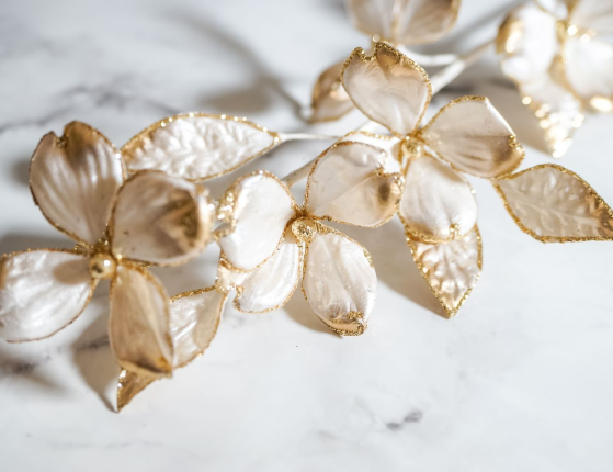 Декоративная ветка ЖЕМЧУЖНАЯ МАЛЬВА, 76 см