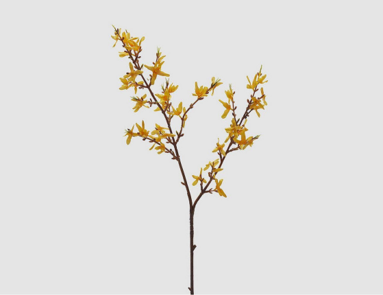 Декоративная ветка ФОРЗИЦИЯ 'ПЕРВЫЕ ЛУЧИ', текстиль, пластик, 78 см