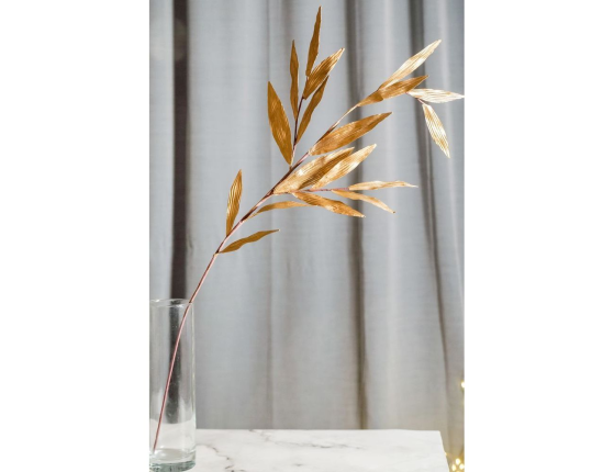 Декоративная ветка СИЦИЛИЙСКАЯ ВЕСНА - ИВА ХАКУРО НИШИКИ, пластик, золотая, 81 см