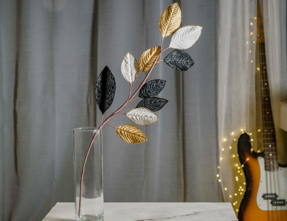 Декоративная ветка СИЦИЛИЙСКАЯ ВЕСНА - АПЕЛЬСИНОВЫЙ РАЙ, полиэстер, 66 см