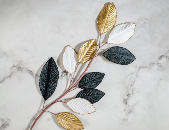 Декоративная ветка СИЦИЛИЙСКАЯ ВЕСНА - АПЕЛЬСИНОВЫЙ РАЙ, полиэстер, 66 см