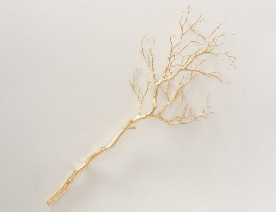 Декоративная искусственная ветка ЗОЛОТОЙ КОРАЛЛ, пластик, 98 см
