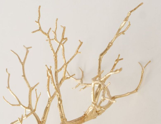 Декоративная искусственная ветка ЗОЛОТОЙ КОРАЛЛ, пластик, 98 см