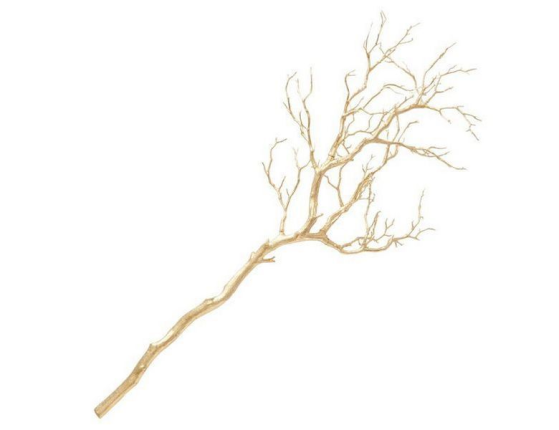 Декоративная искусственная ветка ЗОЛОТОЙ КОРАЛЛ, пластик, 98 см