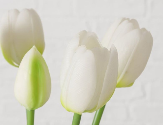 Букет искусственных цветов БЕЛЫЕ ТЮЛЬПАНЫ, силикон, 13 см, 5 шт.