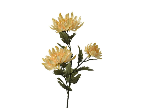 Искусственный цветок ЖЁЛТАЯ ХРИЗАНТЕМА, текстиль, 73 см