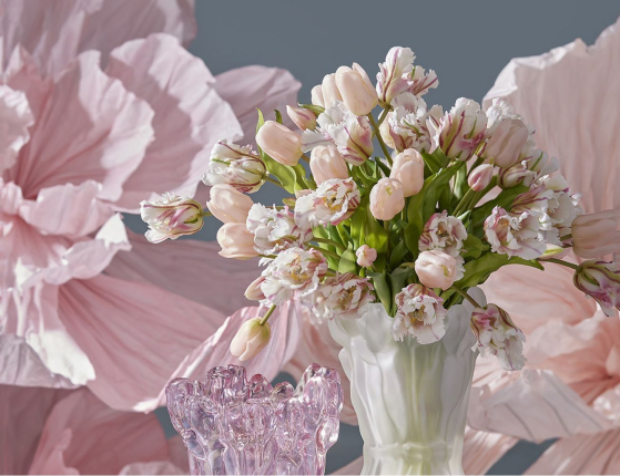 Искусственный букет ТЮЛЬПАНЫ 'ВЕСЕННЕЕ УТРО', силикон, 48 см, 5 шт.