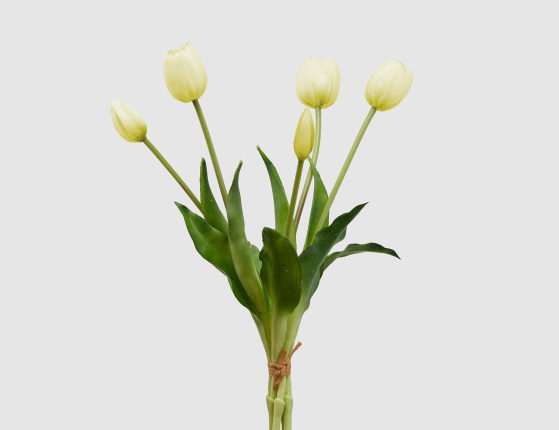 Искусственный букет ТЮЛЬПАНЫ 'СОЛНЕЧНОЕ УТРО', силикон, 40 см, 5 шт.