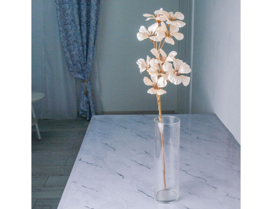 Декоративная ветка ЗОЛОТОЕ ЦВЕТЕНИЕ, текстиль, пластик, 70 см