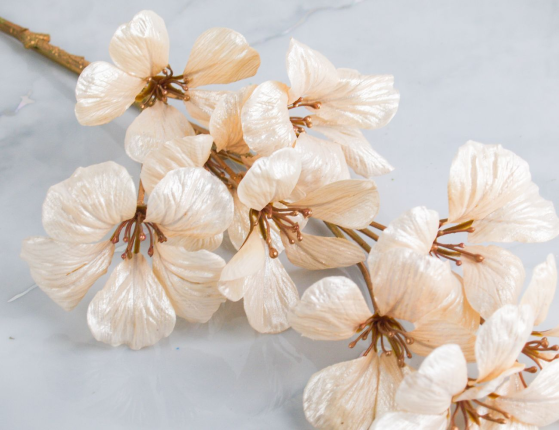 Декоративная ветка ЗОЛОТОЕ ЦВЕТЕНИЕ, текстиль, пластик, 70 см