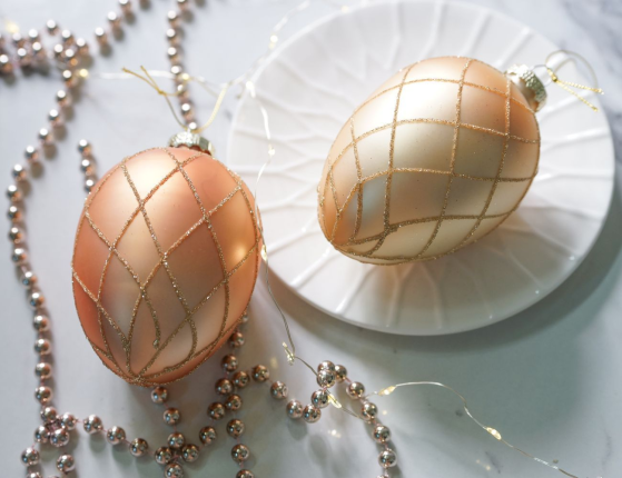 Подвесные украшения - яйца МАЛЬЯ ШИНТИЛАНТЕ, стекло, 10 см, 2 шт.