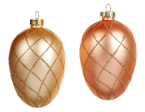 Подвесные украшения - яйца МАЛЬЯ ШИНТИЛАНТЕ, стекло, 10 см, 2 шт.