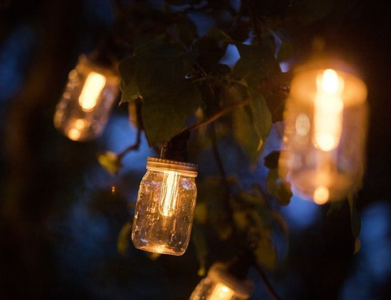 Электрогирлянда БАНОЧКИ-ЛОФТ, 10 тёплых белых LED-огней, 4.5+5 м, чёрный провод, коннектор, уличная, KAEMINGK