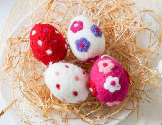 Подвесные пасхальные украшения ДОБРЫЙ ПРАЗДНИК, 6 см, 4 шт.