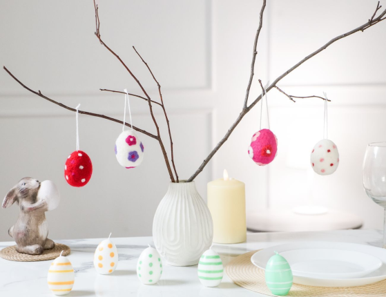 Подвесные пасхальные украшения ДОБРЫЙ ПРАЗДНИК, 6 см, 4 шт.