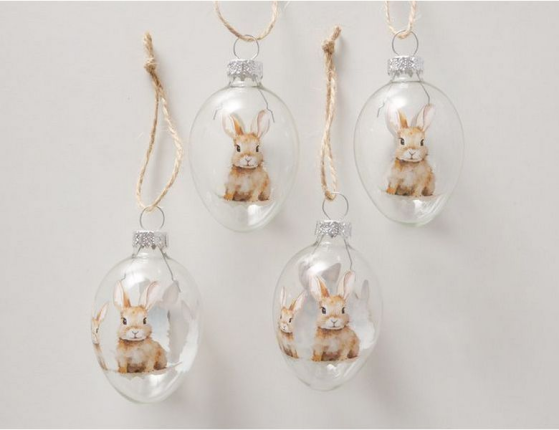 Декоративные пасхальные яйца БРАТЦЫ БАФФИ, прозрачные, 7 см, 4 шт.