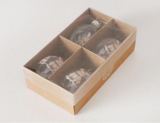 Декоративные пасхальные яйца БРАТЦЫ БАФФИ, прозрачные, 7 см, 4 шт.