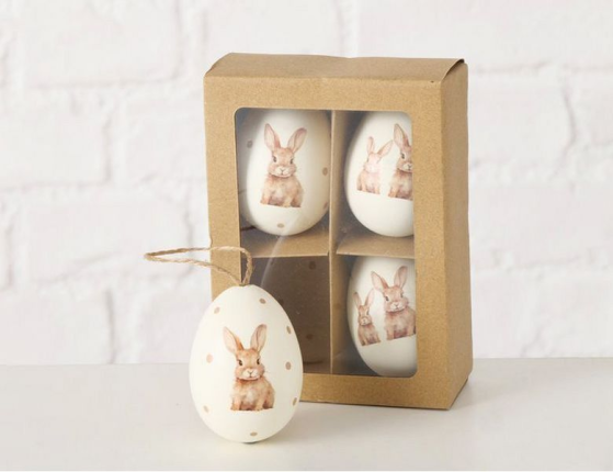 Декоративные пасхальные яйца ПАСХАЛЬНАЯ НЕЖНОСТЬ, натуральная скорлупа, 6 см, 4 шт.