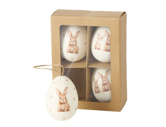 Декоративные пасхальные яйца ПАСХАЛЬНАЯ НЕЖНОСТЬ, натуральная скорлупа, 6 см, 4 шт.