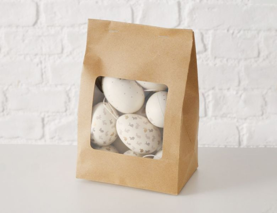 Декоративные пасхальные яйца К ПАСХЕ, пластик, 6 см, 12 шт.