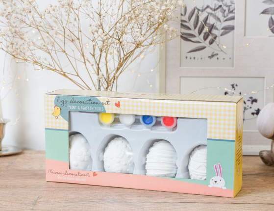 Пасхальный набор для творчества КРАШЕНКИ-РАСКРАСКИ, пластик, 4 шт., 4 краски, кисточка